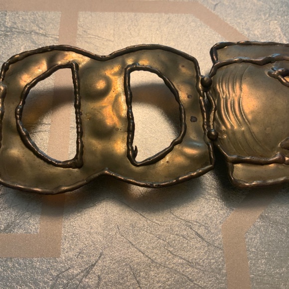 Copper/Brass Vintage  Ladies belt Attachment Elephant motif  9” Long main image 5